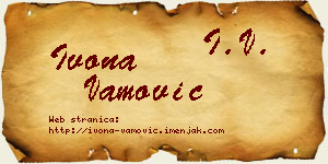 Ivona Vamović vizit kartica